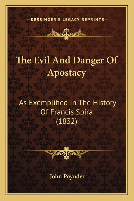 Couverture_The Evil And Danger Of Apostacy