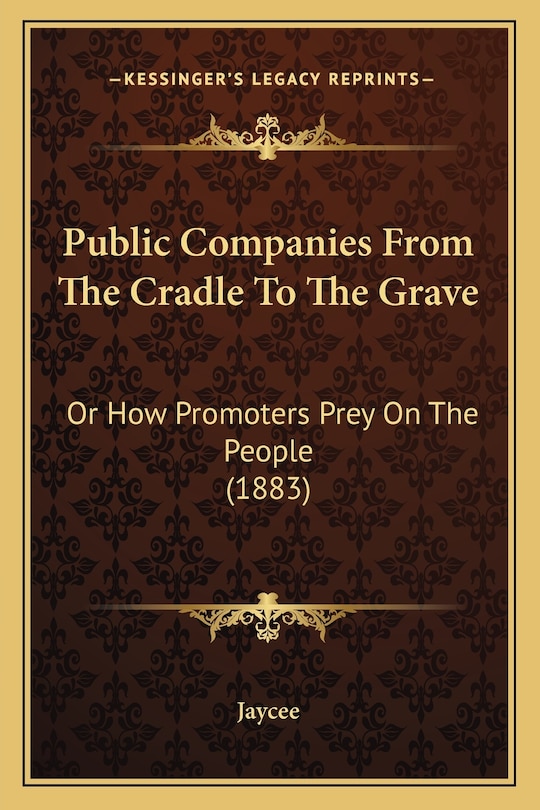 Front cover_Public Companies From The Cradle To The Grave