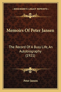 Front cover_Memoirs Of Peter Jansen