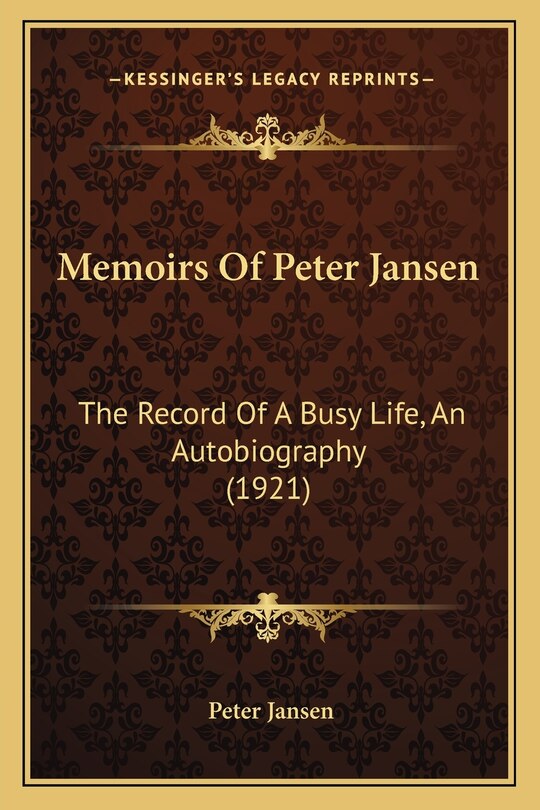 Front cover_Memoirs Of Peter Jansen