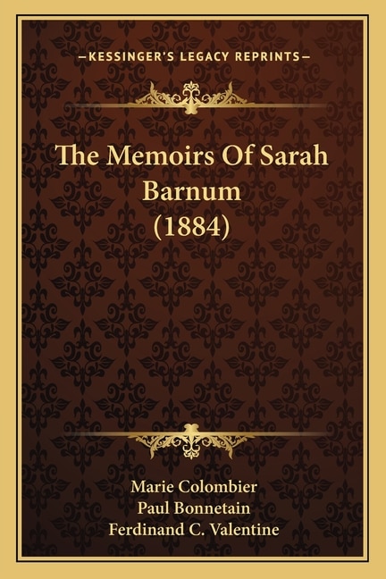 Front cover_The Memoirs Of Sarah Barnum (1884)