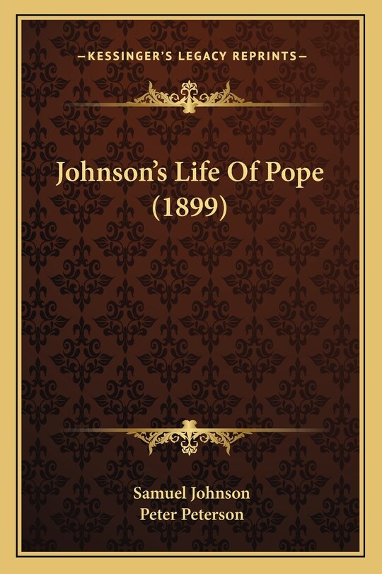Front cover_Johnson's Life Of Pope (1899)