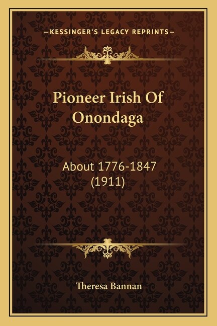 Front cover_Pioneer Irish Of Onondaga