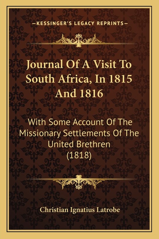 Front cover_Journal Of A Visit To South Africa, In 1815 And 1816