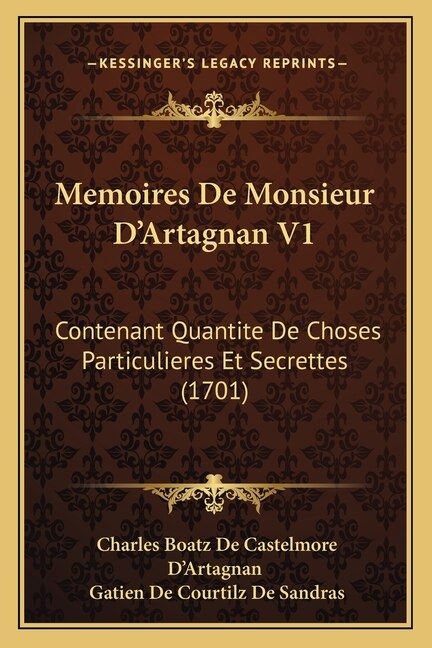 Couverture_Memoires De Monsieur D'Artagnan V1