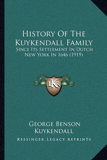 Front cover_History Of The Kuykendall Family
