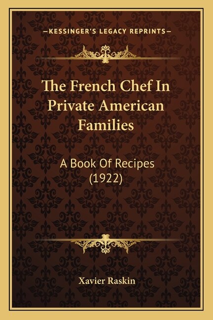Front cover_The French Chef In Private American Families