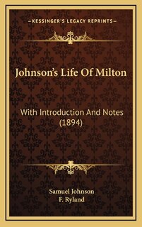 Front cover_Johnson's Life Of Milton