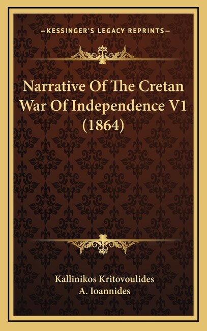 Front cover_Narrative Of The Cretan War Of Independence V1 (1864)