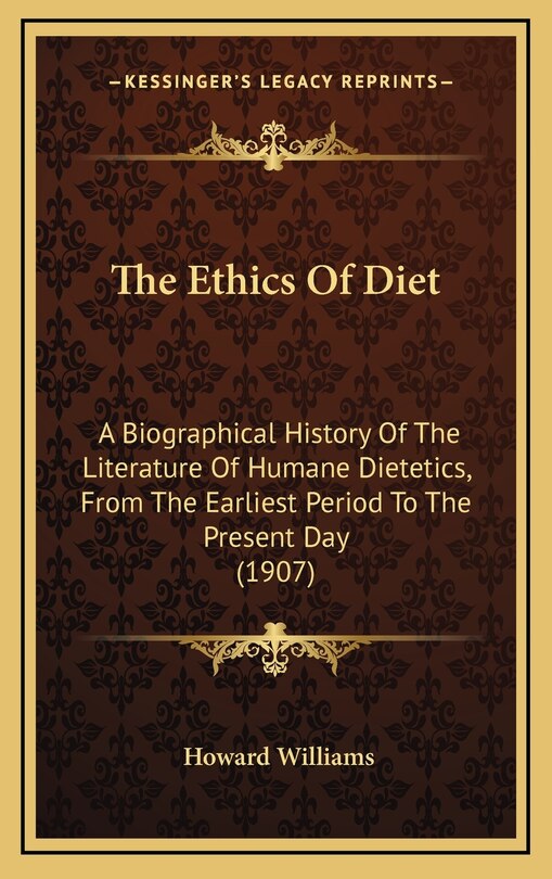 Front cover_The Ethics Of Diet