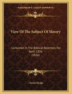Couverture_View Of The Subject Of Slavery