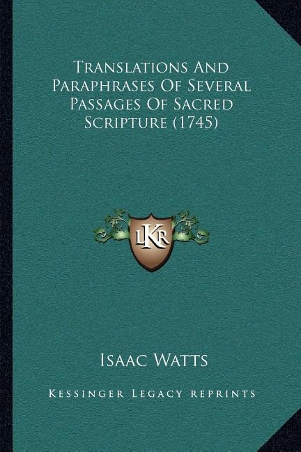 Front cover_Translations And Paraphrases Of Several Passages Of Sacred Scripture (1745)