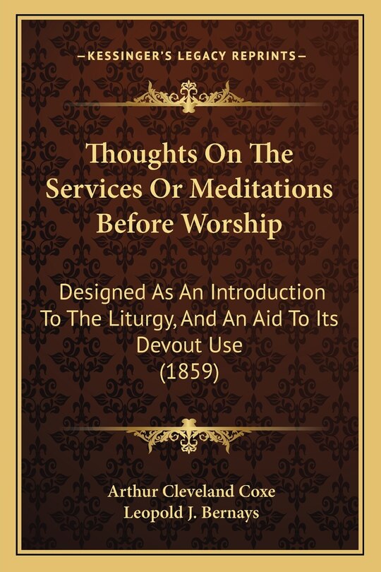 Front cover_Thoughts On The Services Or Meditations Before Worship