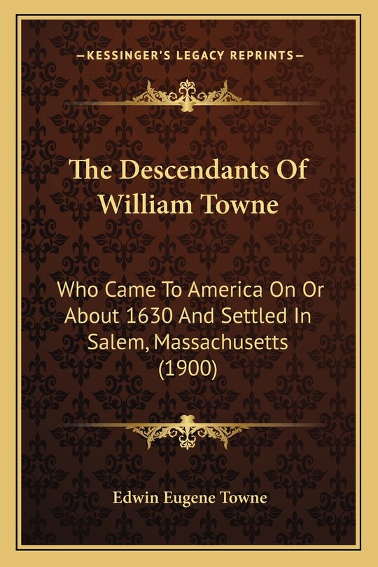 Couverture_The Descendants Of William Towne