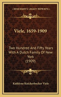 Front cover_Viele, 1659-1909