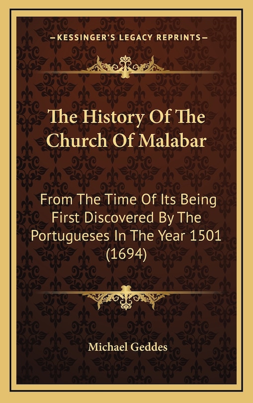 Front cover_The History Of The Church Of Malabar