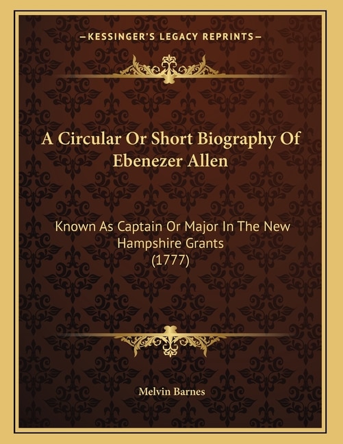 Couverture_A Circular Or Short Biography Of Ebenezer Allen
