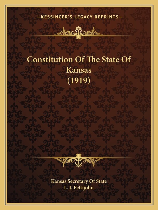Front cover_Constitution Of The State Of Kansas (1919)