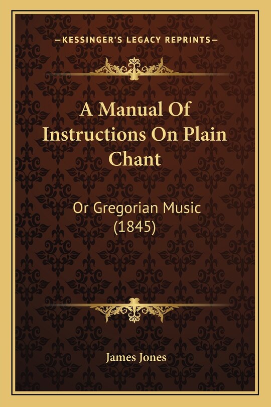 Front cover_A Manual Of Instructions On Plain Chant