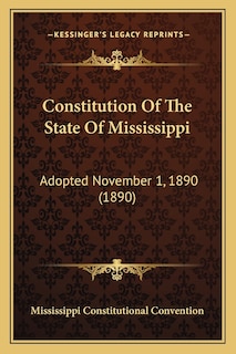 Front cover_Constitution Of The State Of Mississippi