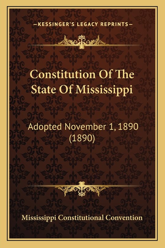 Front cover_Constitution Of The State Of Mississippi