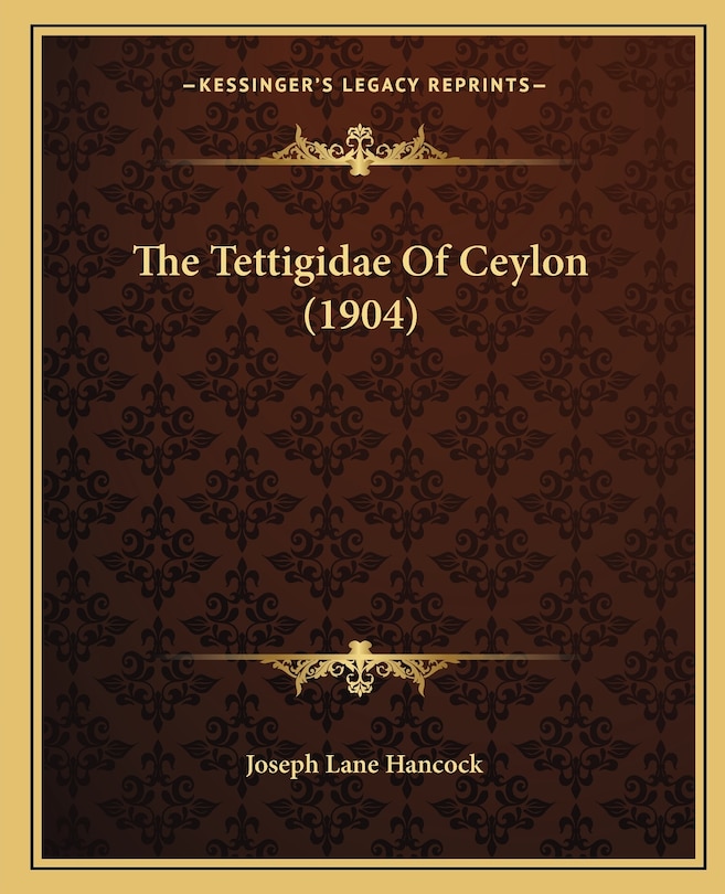 Couverture_The Tettigidae Of Ceylon (1904)