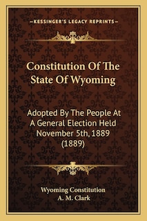 Couverture_Constitution Of The State Of Wyoming