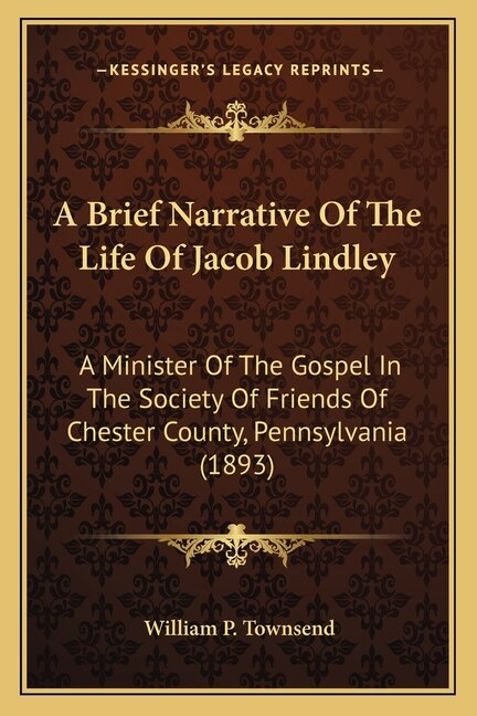 Front cover_A Brief Narrative Of The Life Of Jacob Lindley