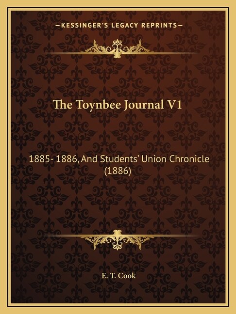 Front cover_The Toynbee Journal V1