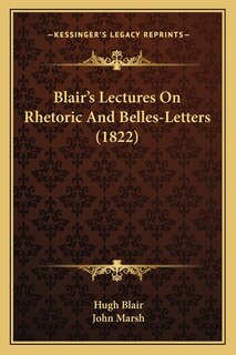 Couverture_Blair's Lectures On Rhetoric And Belles-Letters (1822)