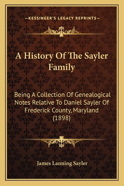 Couverture_A History Of The Sayler Family