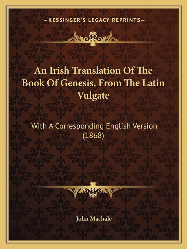 Couverture_An Irish Translation Of The Book Of Genesis, From The Latin Vulgate