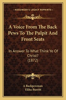Couverture_A Voice From The Back Pews To The Pulpit And Front Seats