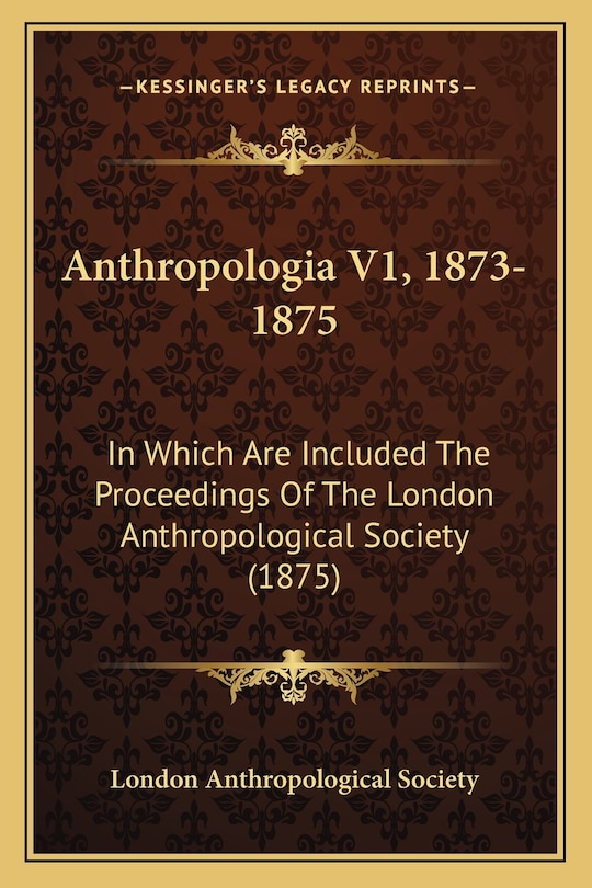 Couverture_Anthropologia V1, 1873-1875
