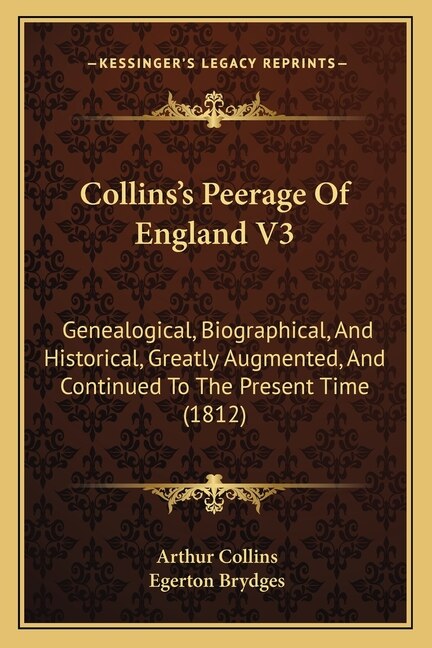 Front cover_Collins's Peerage Of England V3