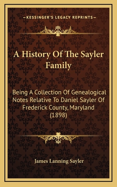 Couverture_A History Of The Sayler Family