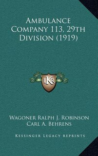 Front cover_Ambulance Company 113, 29th Division (1919)