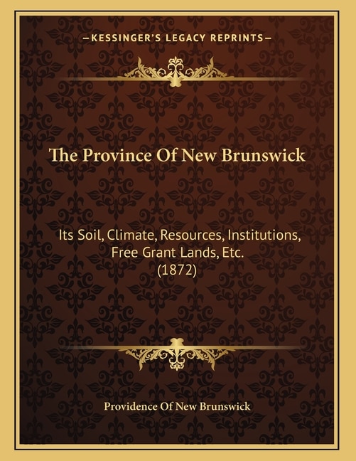 Front cover_The Province Of New Brunswick