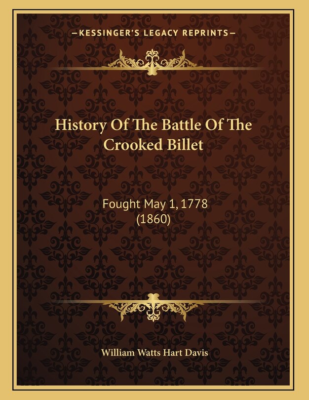 Front cover_History Of The Battle Of The Crooked Billet