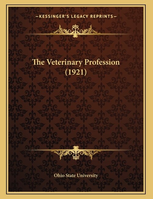 Couverture_The Veterinary Profession (1921)