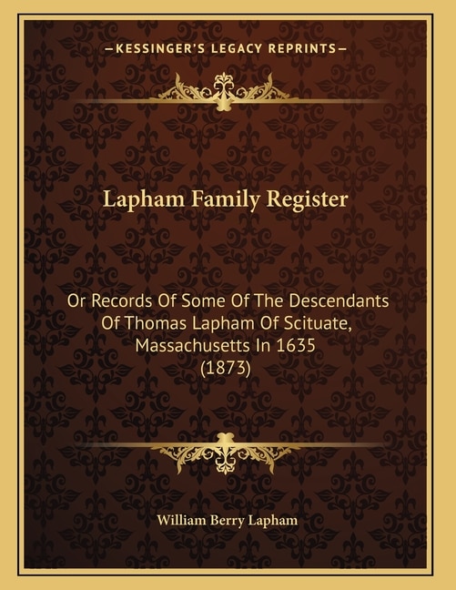 Front cover_Lapham Family Register
