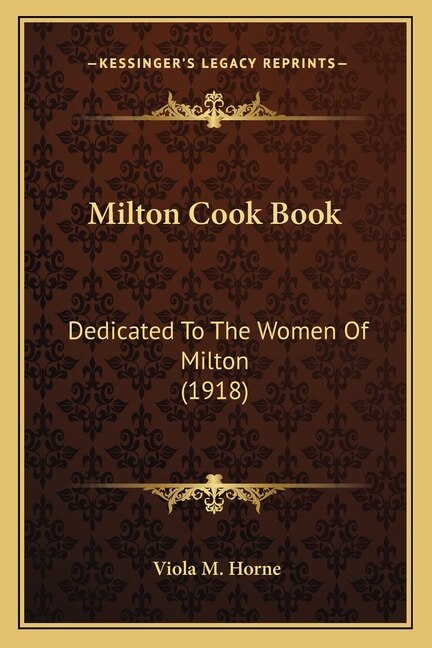 Couverture_Milton Cook Book