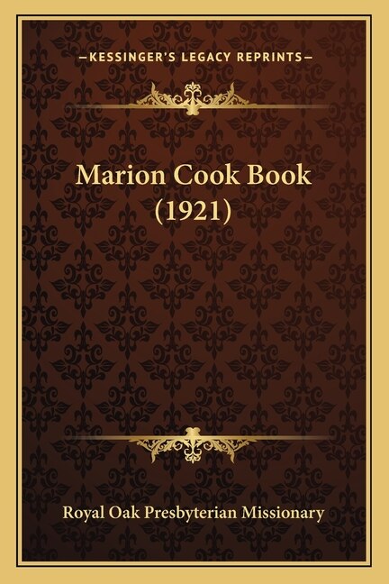 Marion Cook Book (1921)