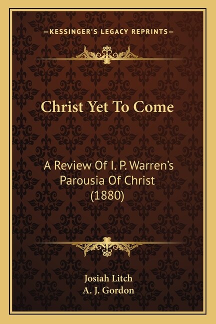 Couverture_Christ Yet To Come