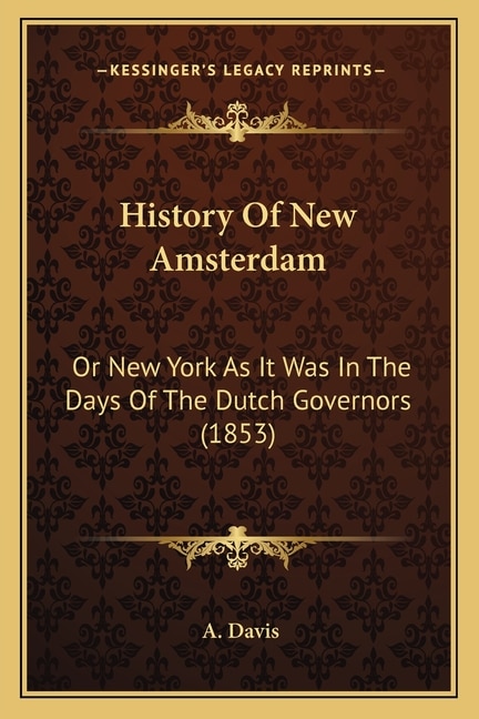 Couverture_History Of New Amsterdam
