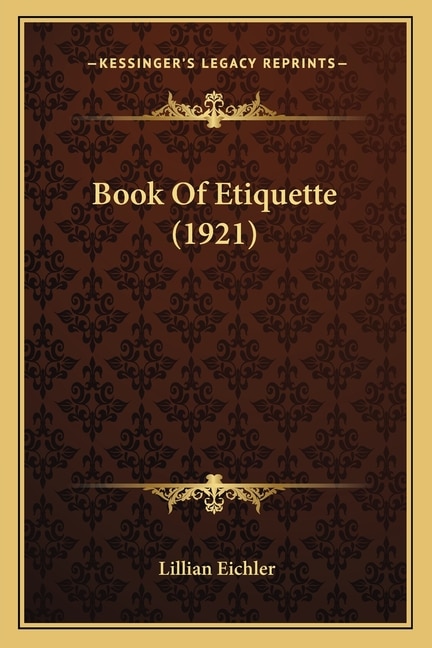 Front cover_Book Of Etiquette (1921)