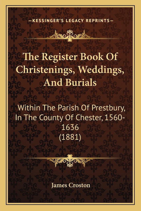 Front cover_The Register Book Of Christenings, Weddings, And Burials