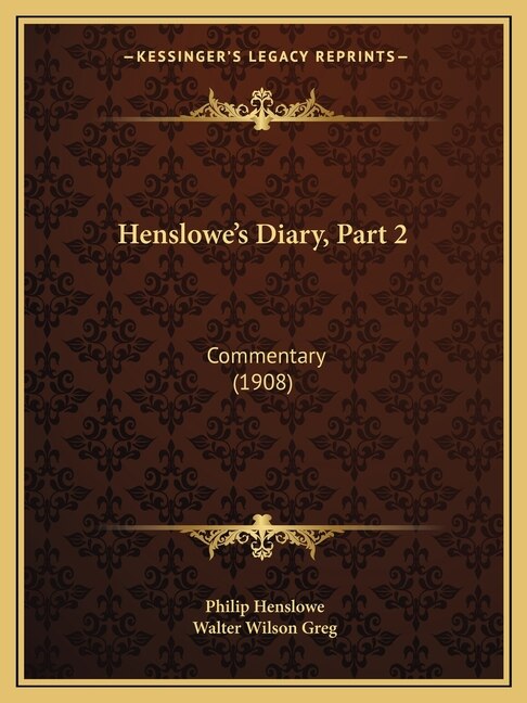Front cover_Henslowe's Diary, Part 2