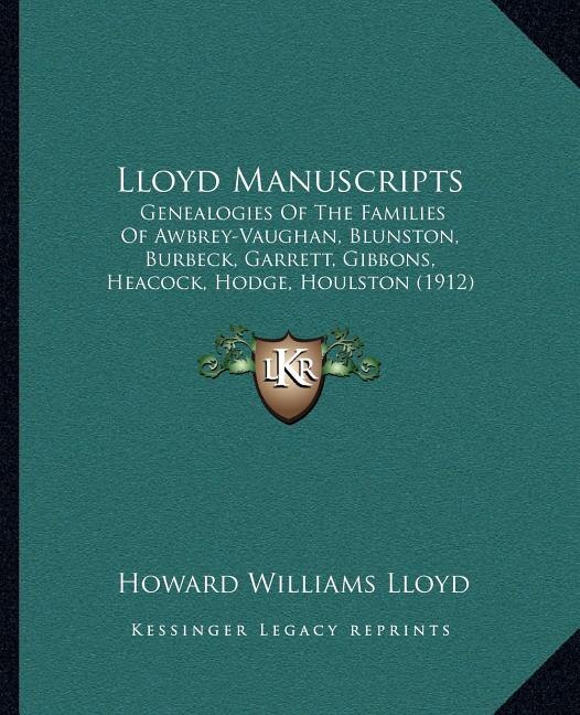 Couverture_Lloyd Manuscripts