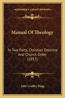 Front cover_Manual Of Theology